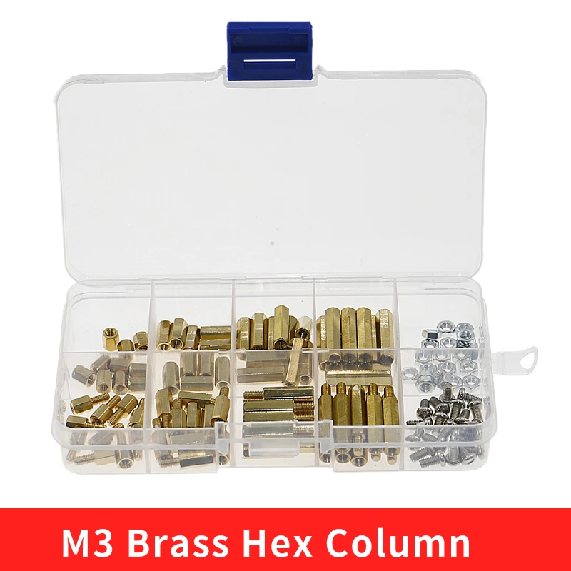 120pcs M3 Male Female Brass Hex Column Standoff Support Spacer Pillar