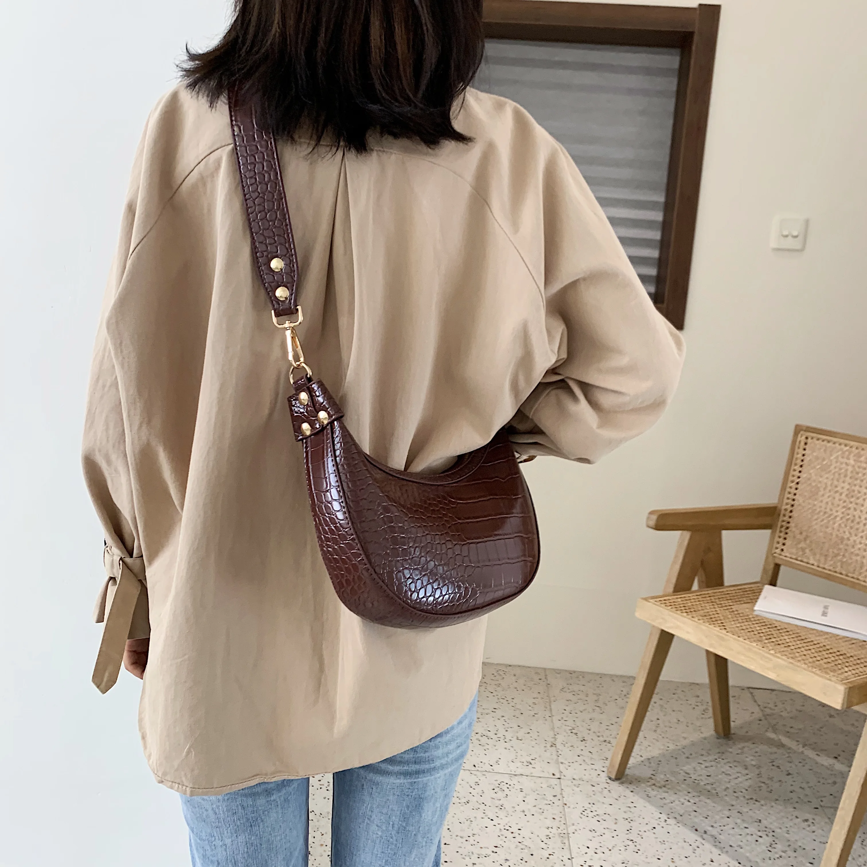  Stone Pattern Retro PU Leather Crossbody Bags For Women 2020 Small Shoulder Messenger Bag Lady Phon - 4000102929370
