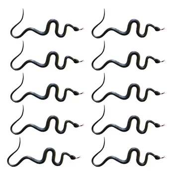 

10 Pcs Plastic Simulation Snake Spoof Jokes Prank Toys Animals Halloween Party Scary Toys R7RB