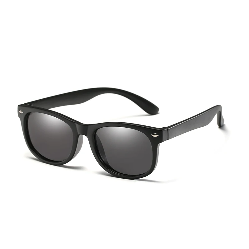 Bright Black Новые гибкие поляризованные детские солнцезащитные очки, детские черные солнцезащитные очки для маленьких девочек и мальчиков, солнцезащитные очки, От 2 до 11 лет, детские очки - Цвет линз: Bright Black