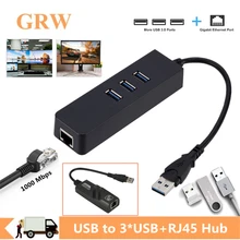 

Grwibeou USB 3.0 Hub USB Hub 3.0 Multi USB Splitter 3 Hab Use Power Adapter 4/7 Port Multiple Expander 2.0 USB3 Hub with Switch