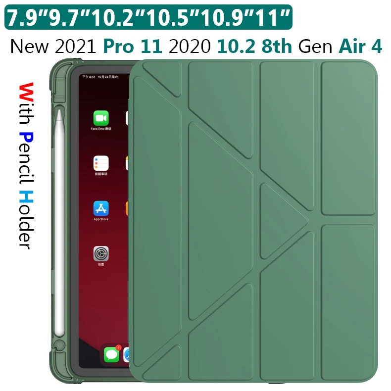 Чехол из ТПУ для iPad 10 2 2020 2019 чехол с держателем стилуса умный 2021 m1 Pro 11 Air 1 9 7 дюйма