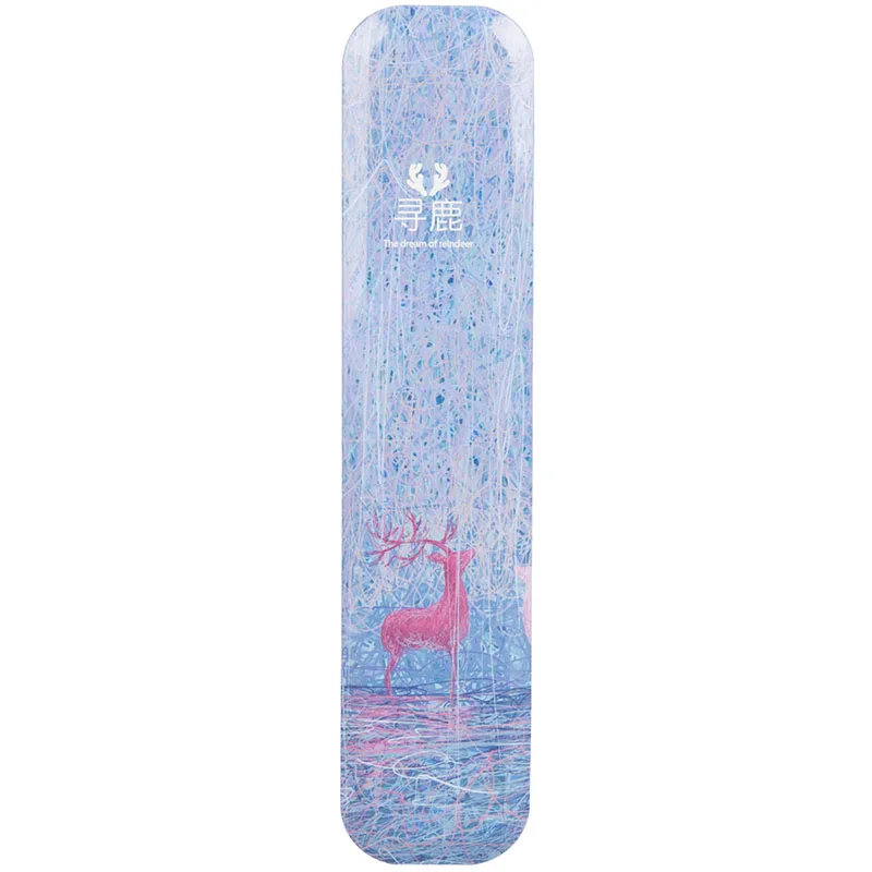 Pencil case for student tin plate metal pencil box reindeer office&school supplies storage single layer pencilcase girl Gifts - Цвет: Белый