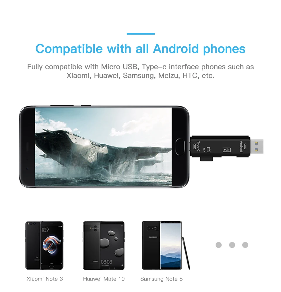KUULAA все в одном type C USB 3,0 Micro USB адаптер SD/Micro SD/TF кард-ридер OTG Andriod PC внешний мульти-карт памяти