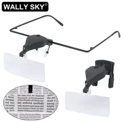 Loupe avec Clip ou cadre éclairage LED 1,5x2,5x3,5 x lentille réglable Angle réglable pour la lecture de livres 