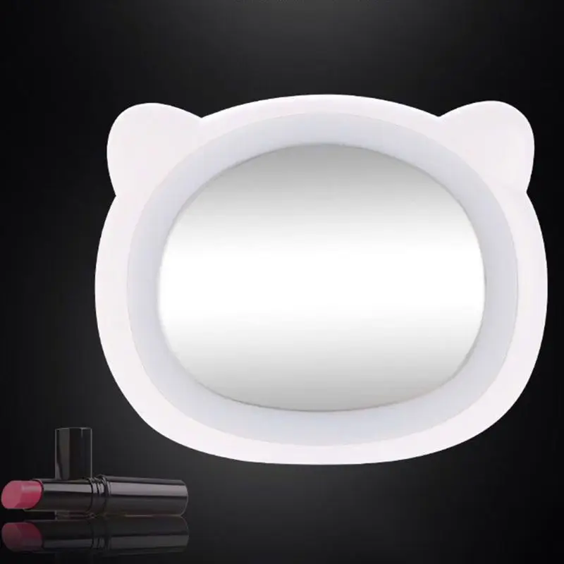 Портативный usb-мини светодиодный макияж зеркало косметический милый медведь ручной заряжаемый Темный свет путешествия