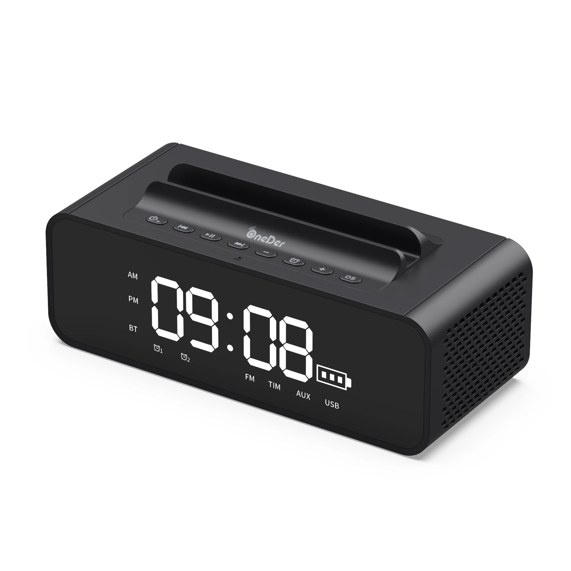 OneDer V06 bluetooth динамик ABS и щебень Ремесло 10 Вт 2400 мАч беспроводной громкоговоритель держатель телефона с установкой сигнализации динамик