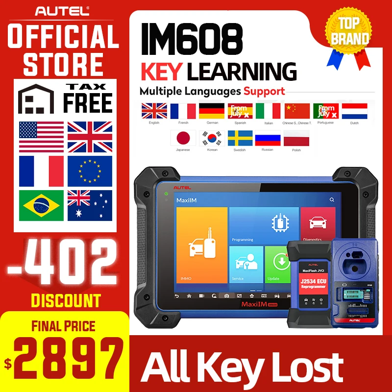 Сканер ключей Autel Maxi IM608 IMMO & XP400 0BDII IM600 PK IM 100 IM508 универсальный диагностический