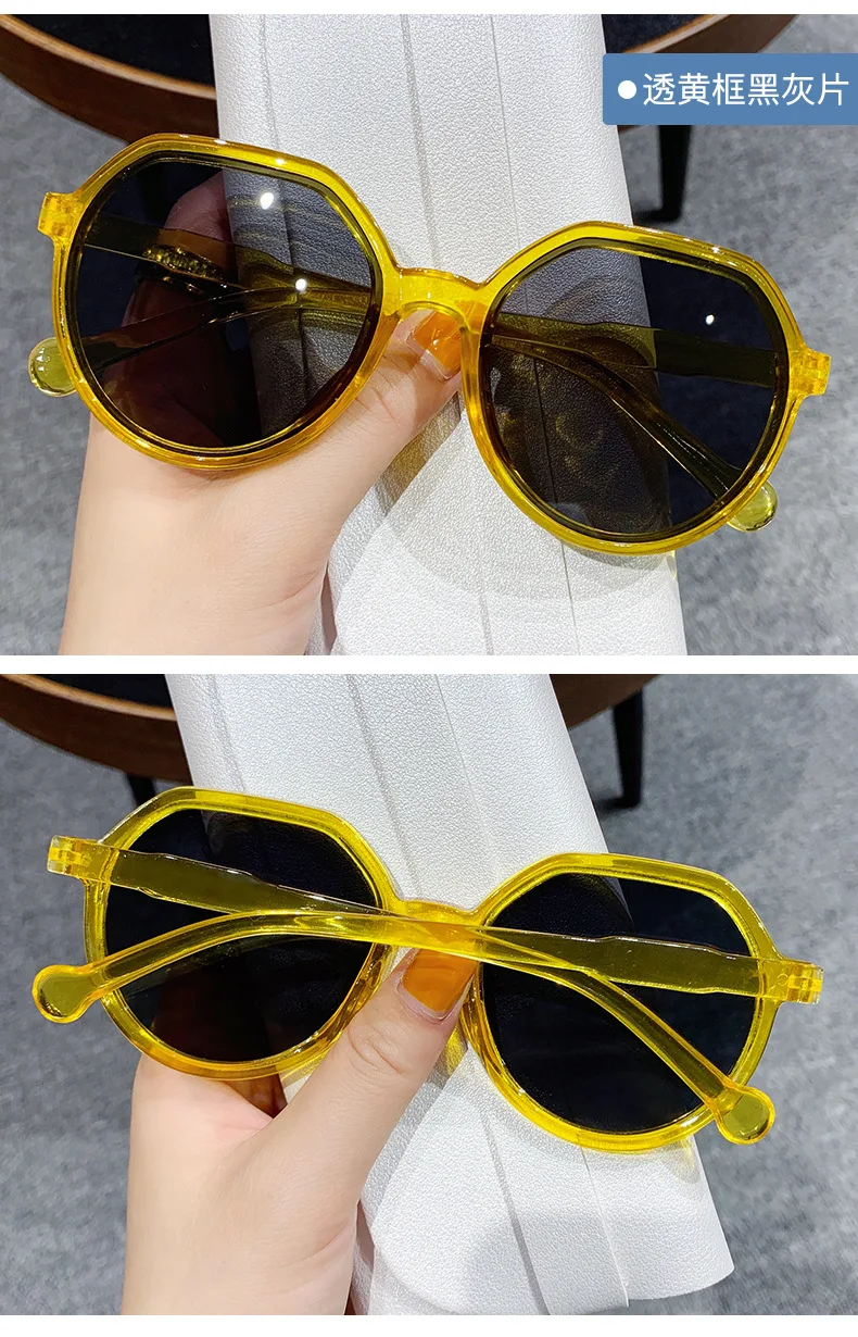 designer sunglasses for women 2021 New Fashion Style All-match Trend Sunglasses Personalized Round Frame Sunglasses Trend Candy Color Big Frame Sunglasses square sunglasses women