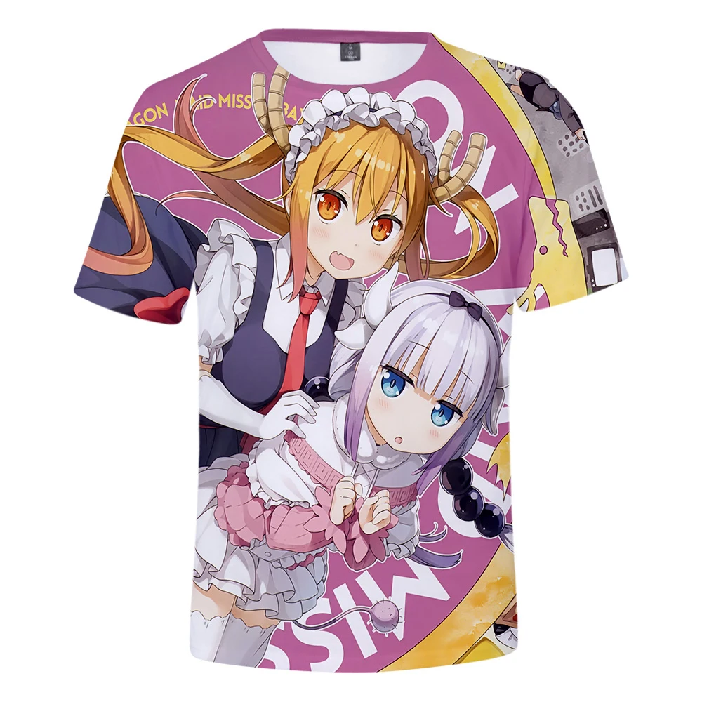 Anime Harajuku Maidservant 3D Short Sleeve T Shirt Men/Women Casual Breathable T Shirt Couple Personality Streetwear Tops