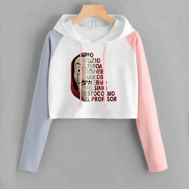 ZYZTOP женские толстовки La Casa De Papel Модные Цветные повседневные осенние Harajuku пуловеры с капюшоном и длинным рукавом Женская толстовка