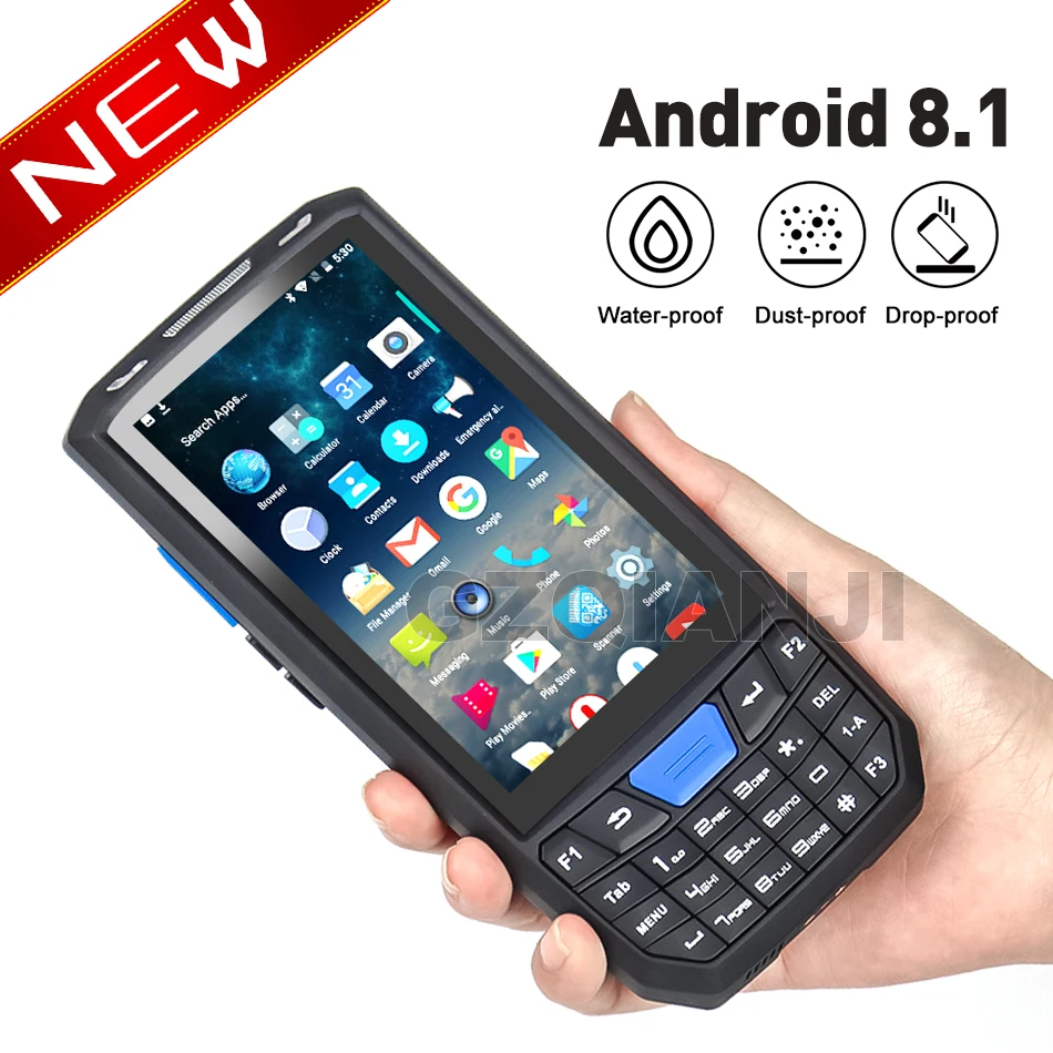 Прочный промышленный PDA штрих-код Android 8,1 мобильный телефон с 1d лазером 2D QR сканер считыватель ручной сборщик данных терминал PDA