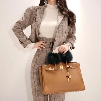 

2019 new autumn and winter Korean temperament Slim ladies short coat fashion high waist plaid trousers woolen suit high quality