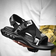 Мужские сетчатые сандалии; размеры 39 s; легкая дышащая повседневная вьетнамская модная обувь; коллекция года; сезон лето; мужские пляжные сандалии-гладиаторы в римском стиле