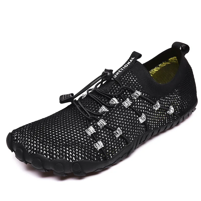 Wuzhi Tunxi/пляжная обувь; дышащая водонепроницаемая обувь на резиновой подошве; женская пляжная обувь из сетчатого материала для фитнеса и отдыха - Цвет: Черный