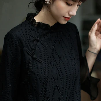 

ROJAY New Style Improved Cheongsam Graceful Black Straight Dress Fashion Bodycon Dress Fishtail