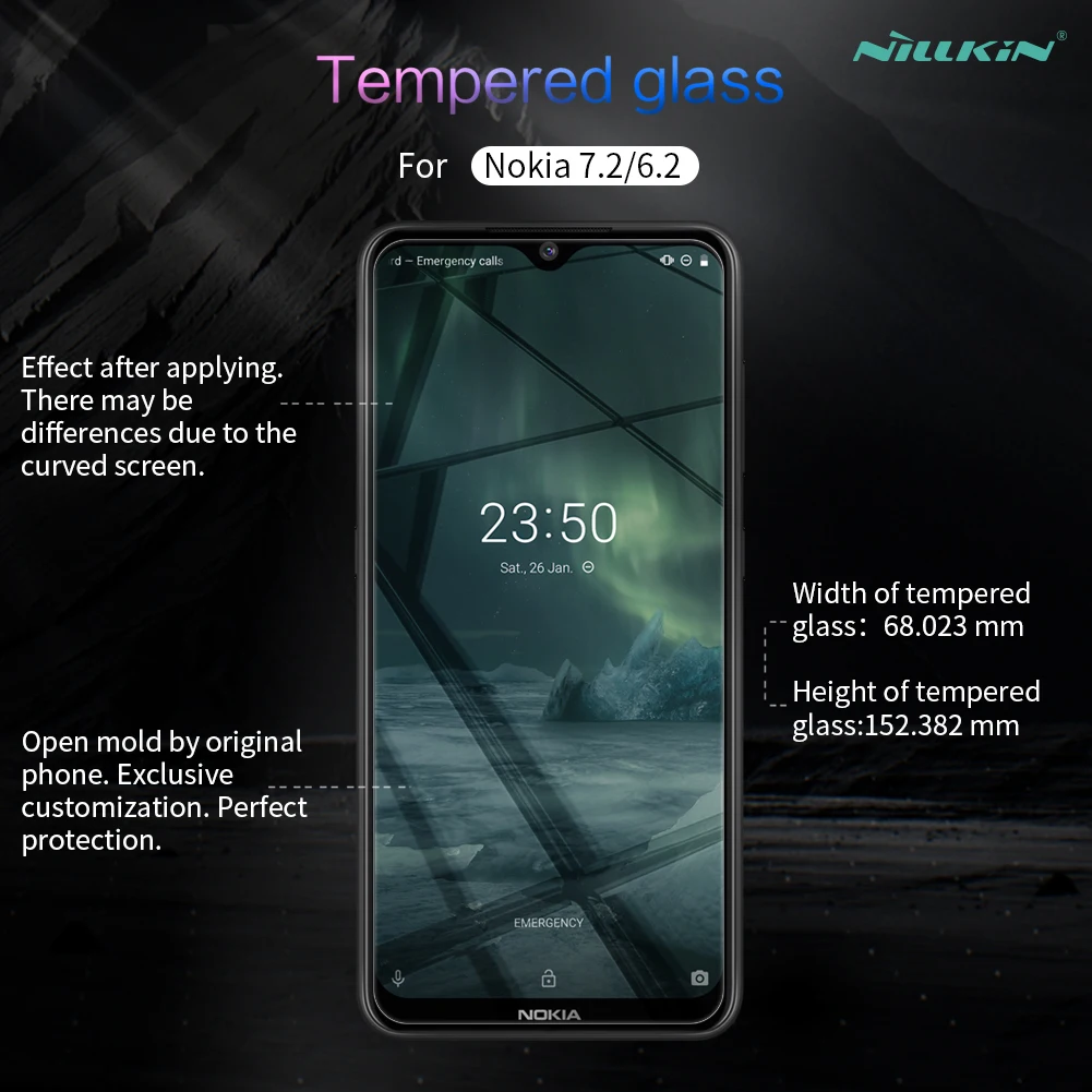 Для Nokia 7,2 стекло Nillkin Amazing H 0,33 мм протектор экрана закаленное стекло для Nokia 6,2/7,2 пленка
