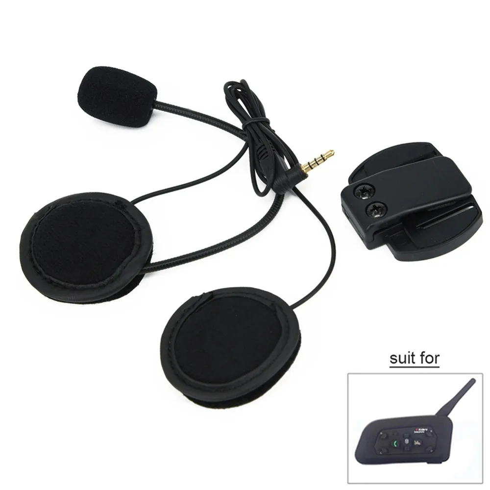 1 ABS мотоциклетный шлем interphone headsetsWired гарнитура микрофон/динамик+ зажим Крепление для V4 V6 мотоциклетный Bluetooth шлем