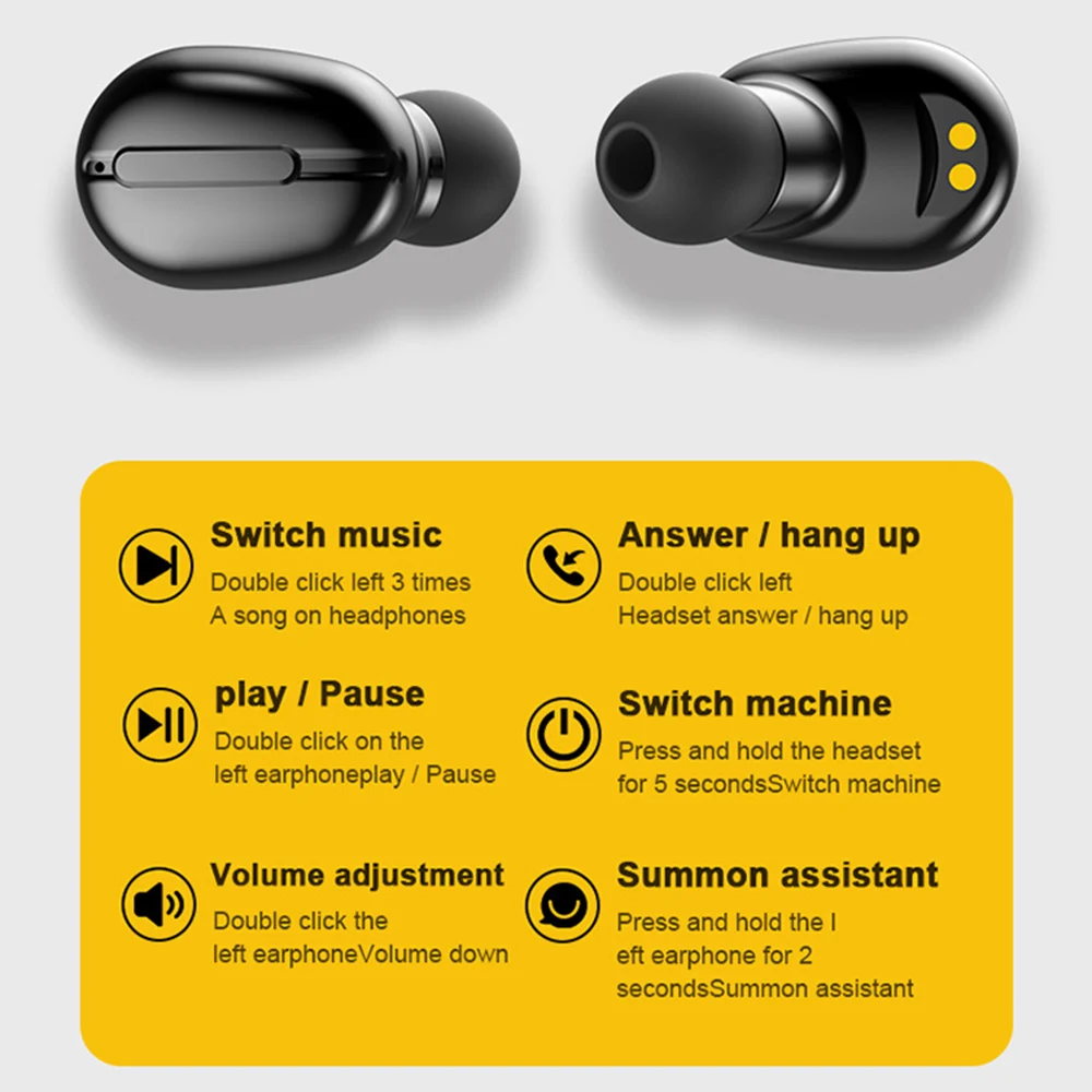 L13 TWS HIFI Stereo Bass Earphones Wireless Bluetooth 5 0 Earbuds IPX6 Sports Running Earphone HD Call Headset In Ear Not Hurt