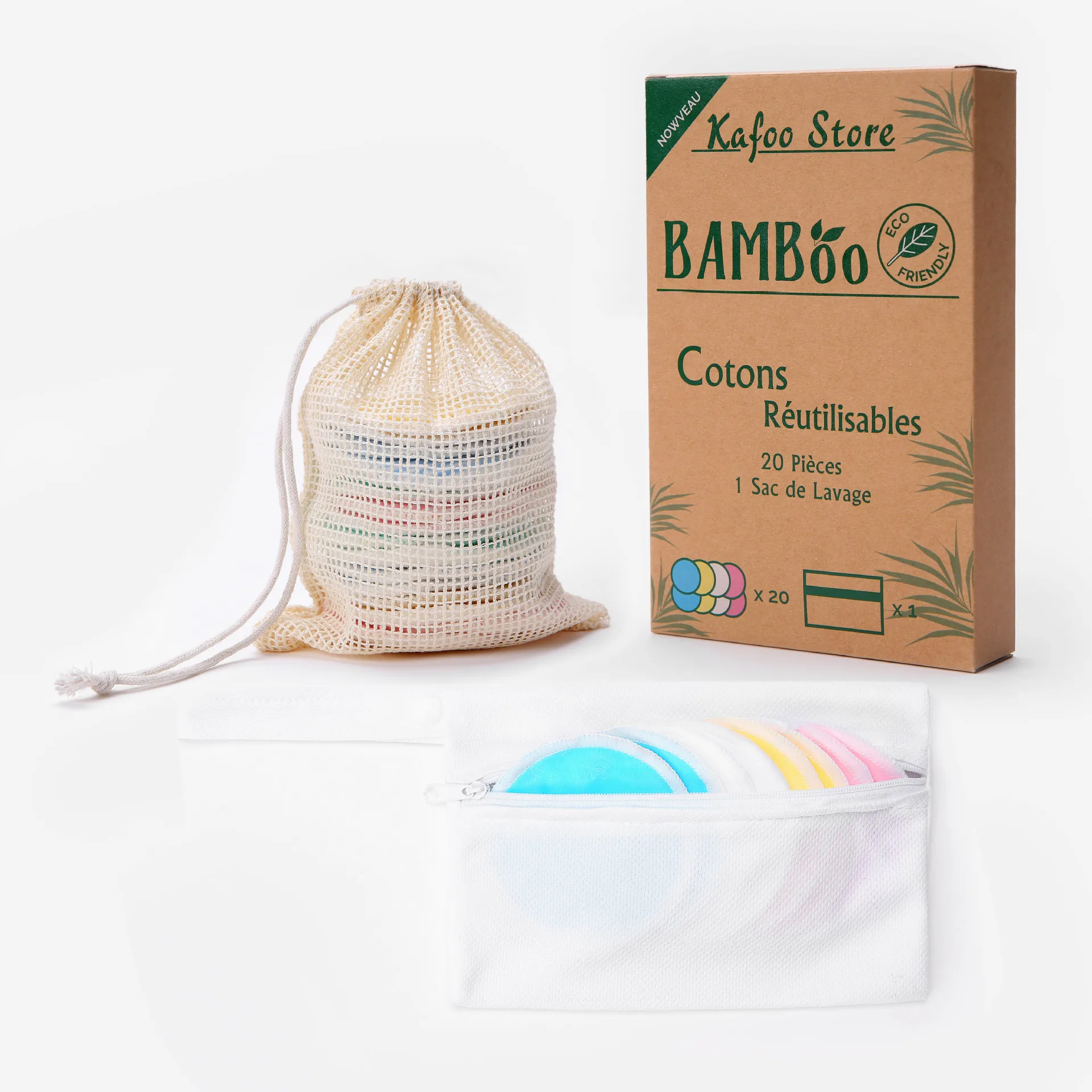 

6 pieces of crystal fleece bamboo fiber double-layer makeup remover