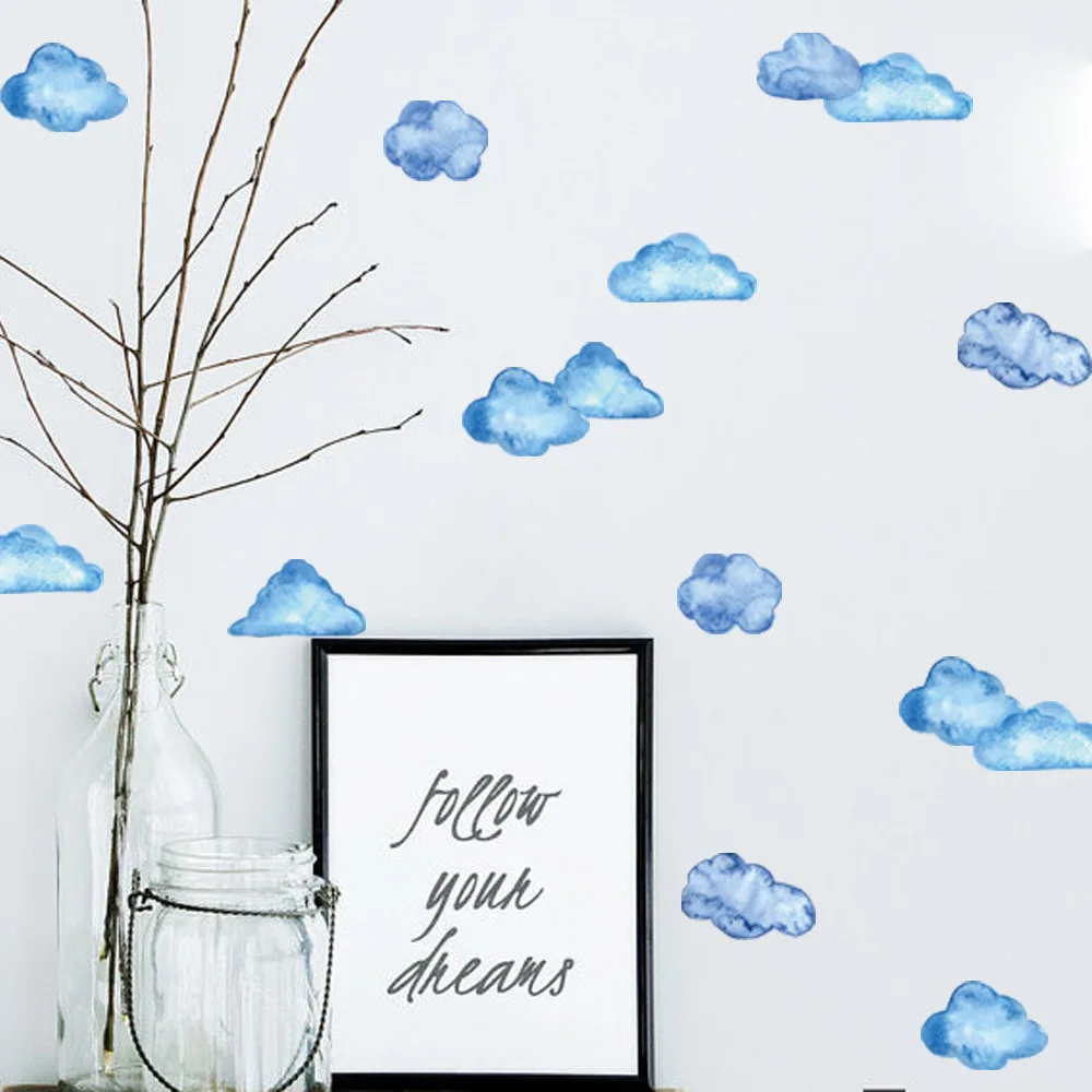 

Funlife Nordic Kids Wall Stickers Cartoon Clouds Wall Decals Vinyl For Kids Nursery Room Bedroom,Removable Wall Art Home Decor