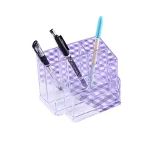 6-Сетка Коробка Для Хранения Акриловые отделения Универсальный прозрачный контейнер для мелочей Настольный органайзер для оптоволоконного кабеля rmakeup Кисть для ногтей ручка