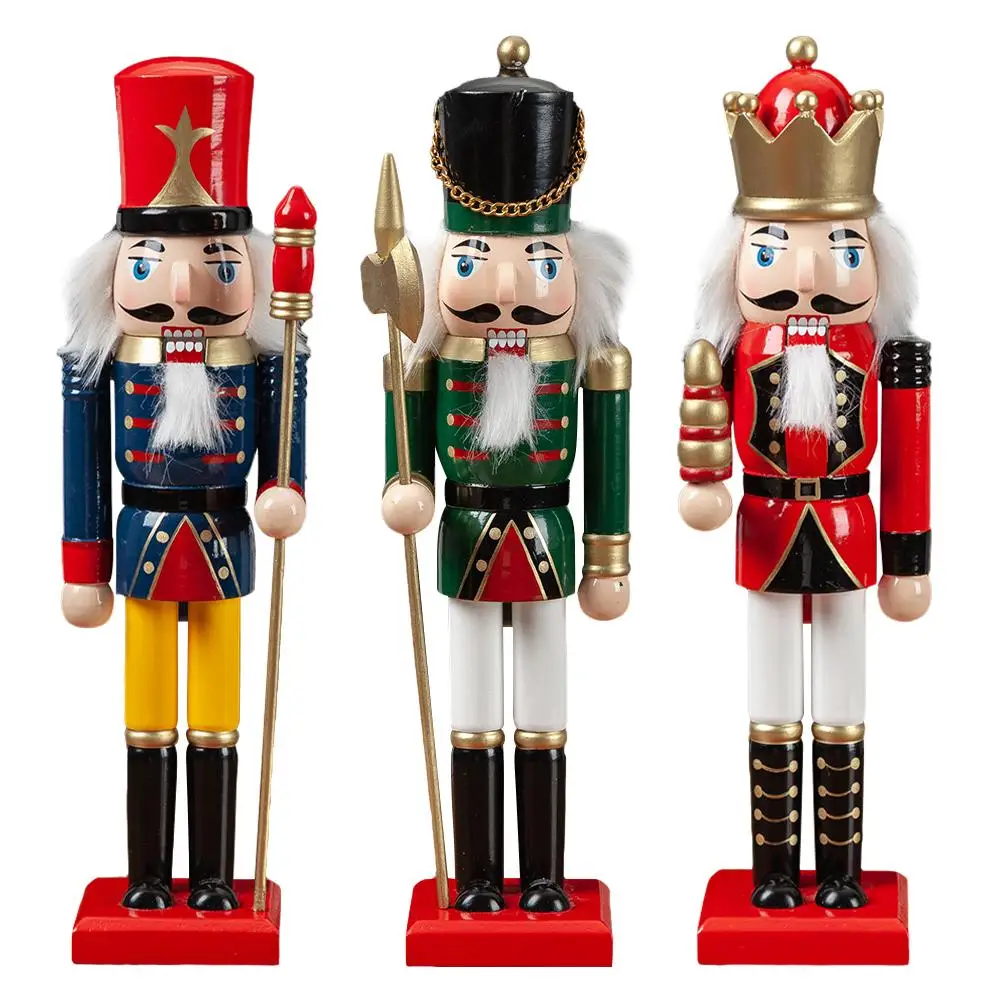 Новогоднее украшение Детская кукла 3 шт 30 см деревянный Щелкунчик солдатик украшение-куклы для подвески для рождественских украшений украшения