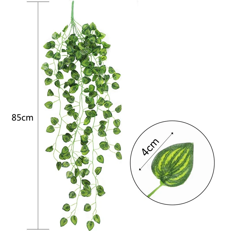 Практичная гирлянда из искусственного плюща, 2 шт., подвешиваемые растения из искусственной листвы, вечерние гирлянды для свадьбы, сада, кухни, дома, офиса