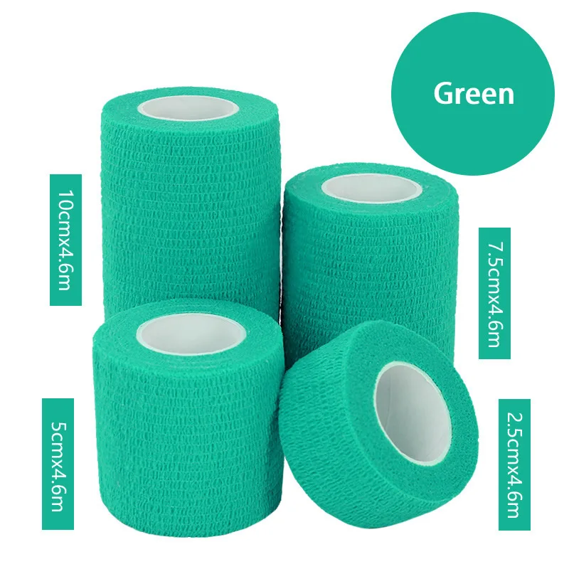 1 rolls green 1 шт., водонепроницаемая медицинская терапия, самоклеющаяся повязка, мышечная лента, повязка на палец, для суставов, набор первой помощи, ПЭТ, эластичная повязка, 2,5-15 см - Цвет: 1 rolls green