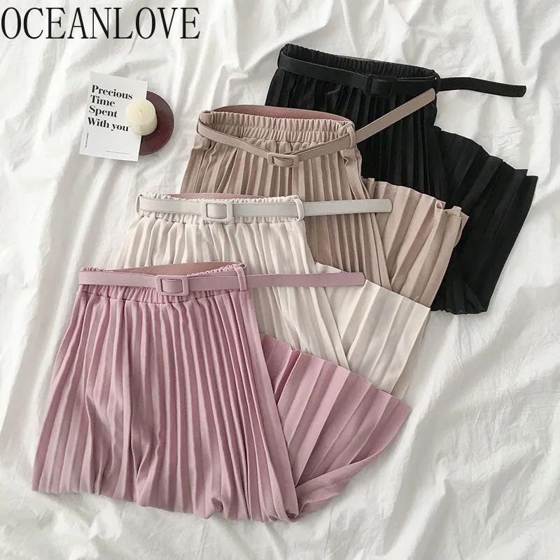 Новинка 2020 года. Универсальная однотонная плиссированная юбка. Женская