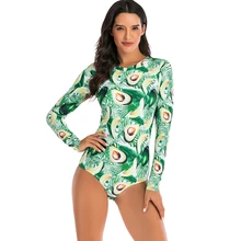 Сексуальный цельный купальник с длинным рукавом, женская одежда для плавания с цветочным принтом, купальный костюм для купания, сексуальный цельный купальник для серфинга