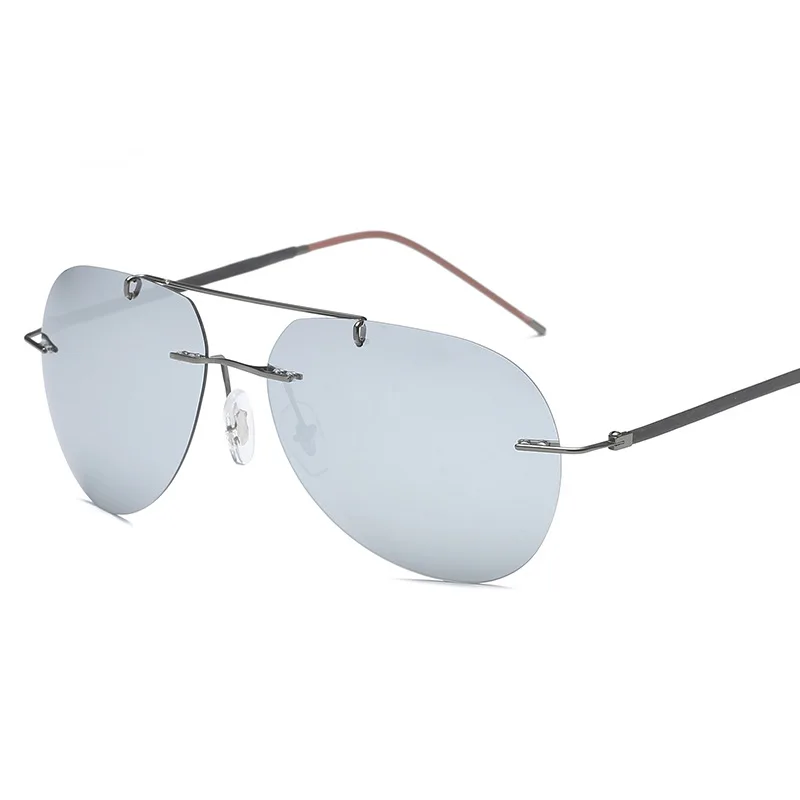 Поляризационные солнцезащитные очки без оправы для мужчин и женщин, Винтажные Солнцезащитные очки пилота для мужчин, очки для ночного