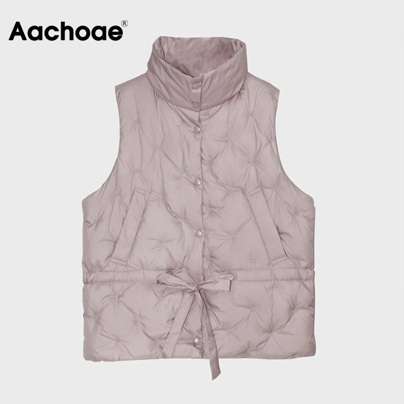 Aachoae 2020 Women's Ultra Light Down Vest Solid