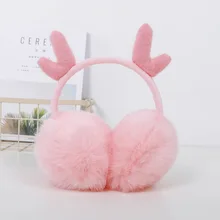 Зима Осень Теплые искусственный мех лося наушники милые наушники на уши кролик меховые наушники для девочек лоскут Дамы плюшевые наушники для женщин