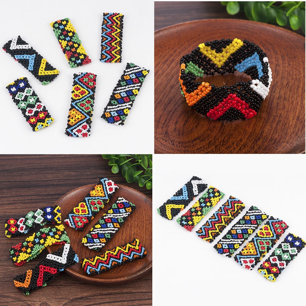 Boho женский Печатный узорчатый эластичный браслет из бусин тотемный узор ручной работы эластичный браслет ювелирные изделия