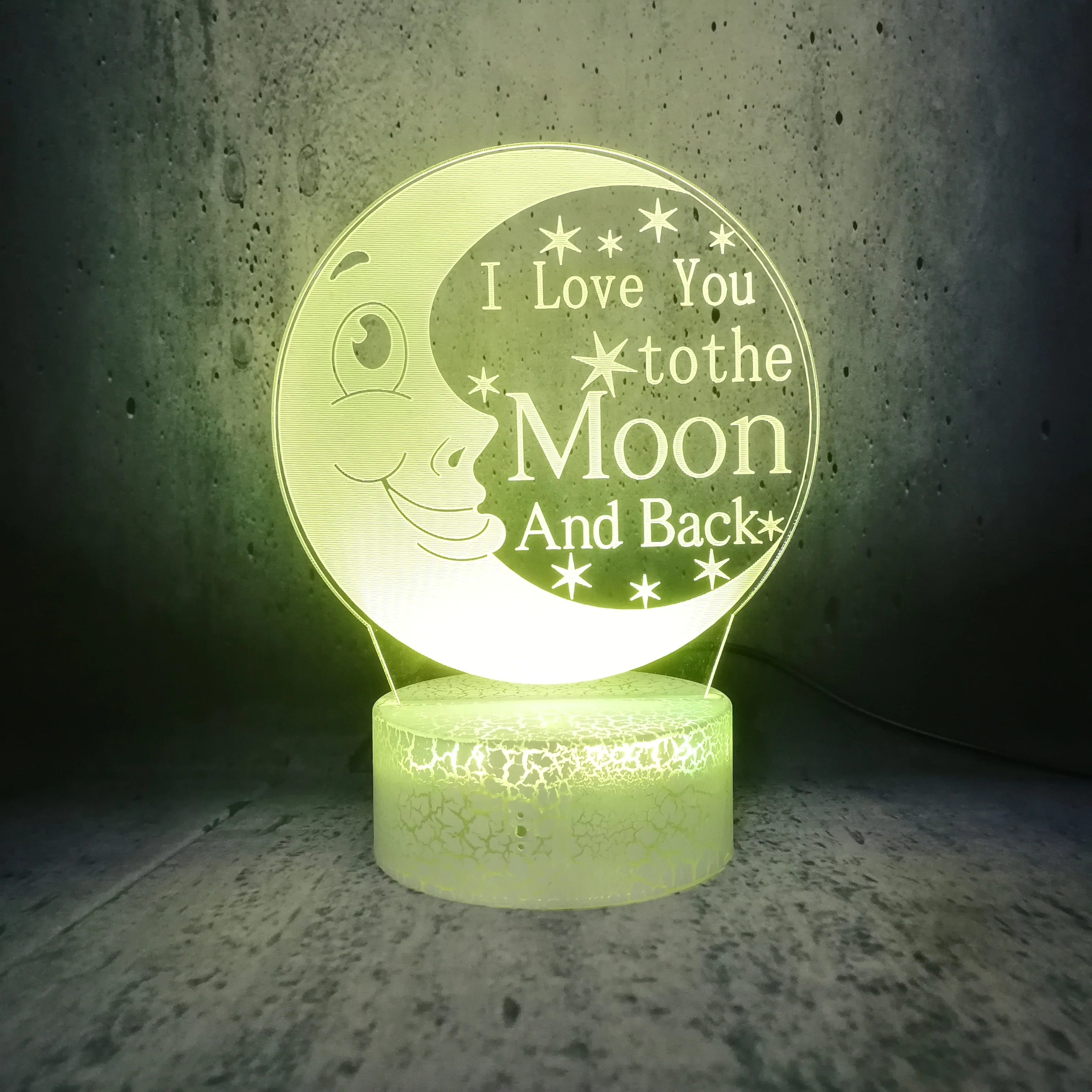

Romantic LOVE You Word Moon 3D Lamp I Love You to the Moon And Back Atmosphere Mood Night Light Lover Birthday Gift Home Decor