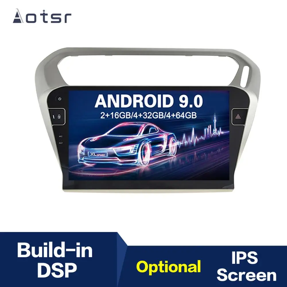 Android 9 0 автомобильный Радио плеер IPS PX5 GPS навигация радио для Peugeot 301 2014 2018 головное