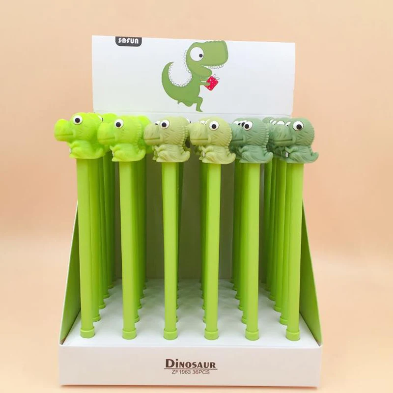 

4 Pcs/set Cartoon 0.5mm Animal Dinosaur Silicone Gel Pens Signature Pen Escolar Papelaria School Office Supply Stationery Gifts