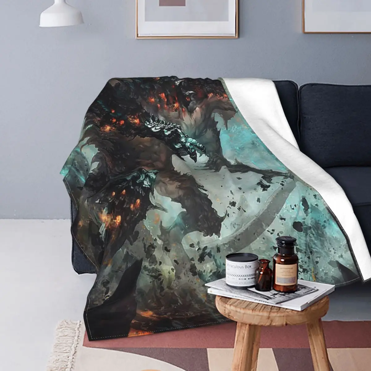 

ArtStation Dragon Blanket Velvet Decoration Legend Myth Multifunction Warm Throw Blankets for Bedding Outdoor Bedspread