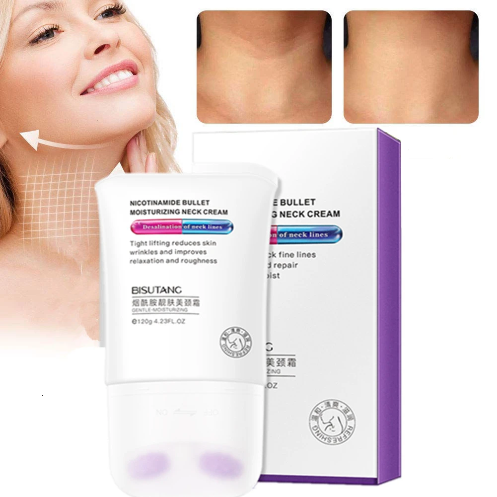 

120g Double Roller V-Type Neck Cream Massager Smooth Skin Neck Cream Remove Neckline Wrinkle Lifting Firming Brighten Neck Mask