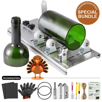 

10pcs/set Glass Bottle Cutter DIY Cutting Machine Wine Beer Whiskey Alcohol Champagne Craft Gloves Glasses Accessories Tool Kit
