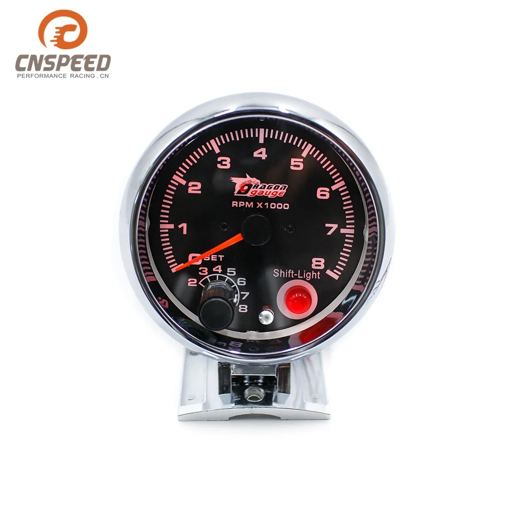 

Car Modified Instrument 3.75-Inch Colorful LED Black Face Electroplated Case Speedometer Race Car Instrument