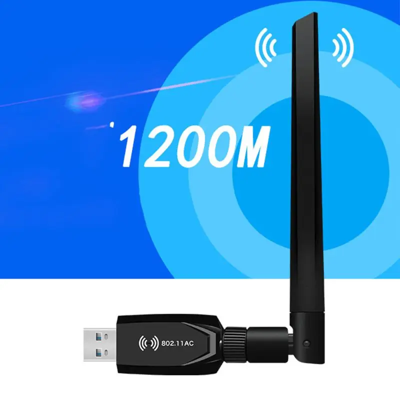 1200 Мбит/с Wifi адаптер для ПК 2,4G/5G USB 3,0 двухдиапазонный беспроводной сетевой адаптер