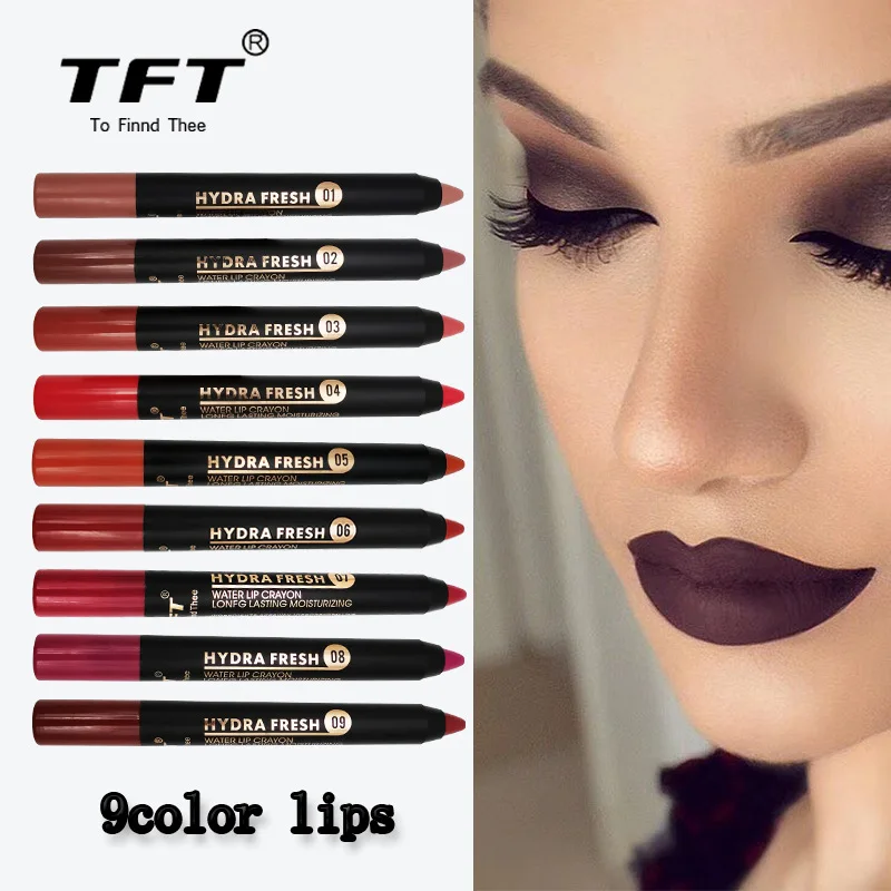 

9 Colors Long-lasting Lip Liner Matte Lipsticks Double Head Lip Pencil Waterproof Moisturizing Makeup Contour Cosmetics