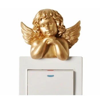 

3D Sticker Europe Resin Stereoscopic Angel Sculpture Socket Adornment Switch Stickers Decorative Wedding Decorative Home Decor