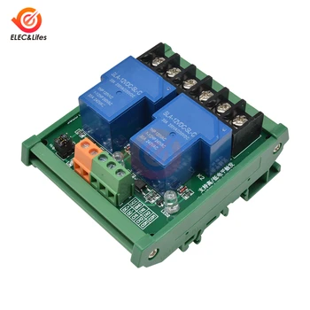 

DC 5V 12V 24V 2 Way Relay Module 30A optocoupler isolation module High/Low Level Trigger Relay with Guide Rail PLC smart control