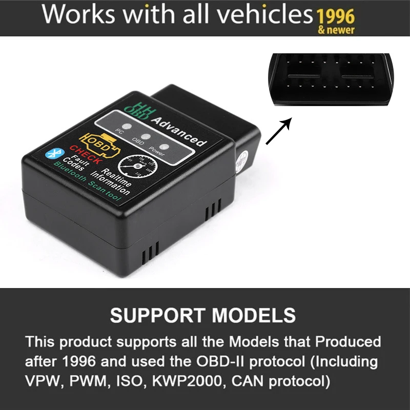 OBD ELM327 CAN BUS проверьте двигатель автомобиля Bluetooth Авто диагностический сканер инструмент OBD2 OBDII Интерфейс адаптер для Android ПК