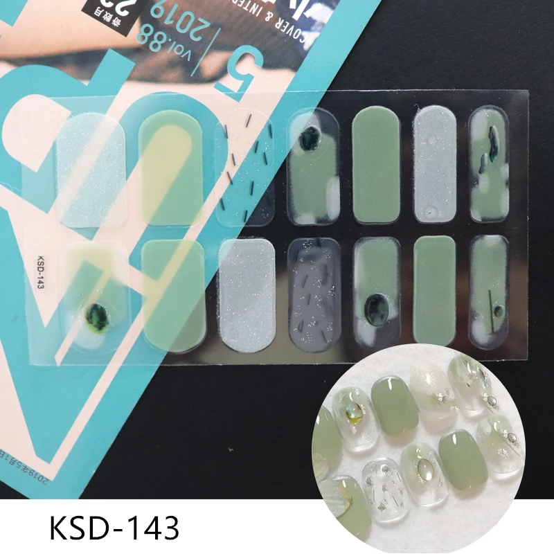 3D Мода Полный лак для ногтей Обертывания клей блеск KSD наклейки для ногтей украшения для ногтей инструменты для маникюра экологические для женщин
