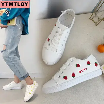 

HOT ladies sneakers fashion charming vulcanized shoes 2019 ladies Pu leather platform shoes ladies lace casual shoes white