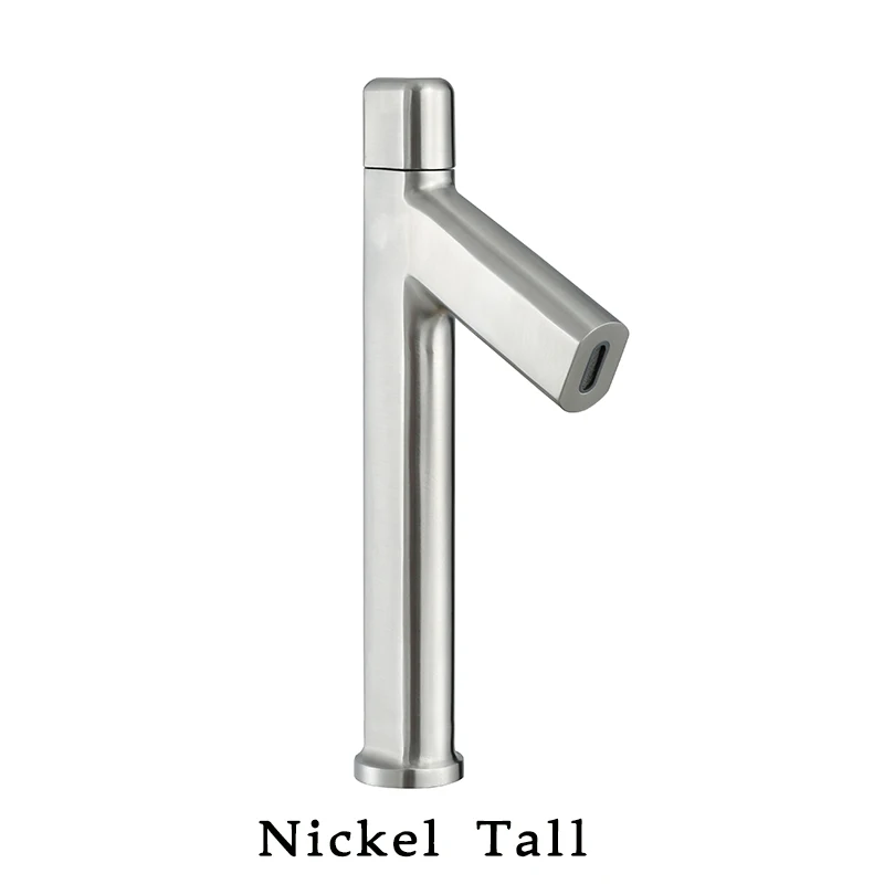 Nickel Tall BAKALA, дизайн, смеситель для ванны, черный латунный кран, щетка, никель, смеситель для раковины, кран для раковины, туалетный кран, горячая холодная вода, белые Смесители для ванной комнаты - Цвет: Nickel Tall